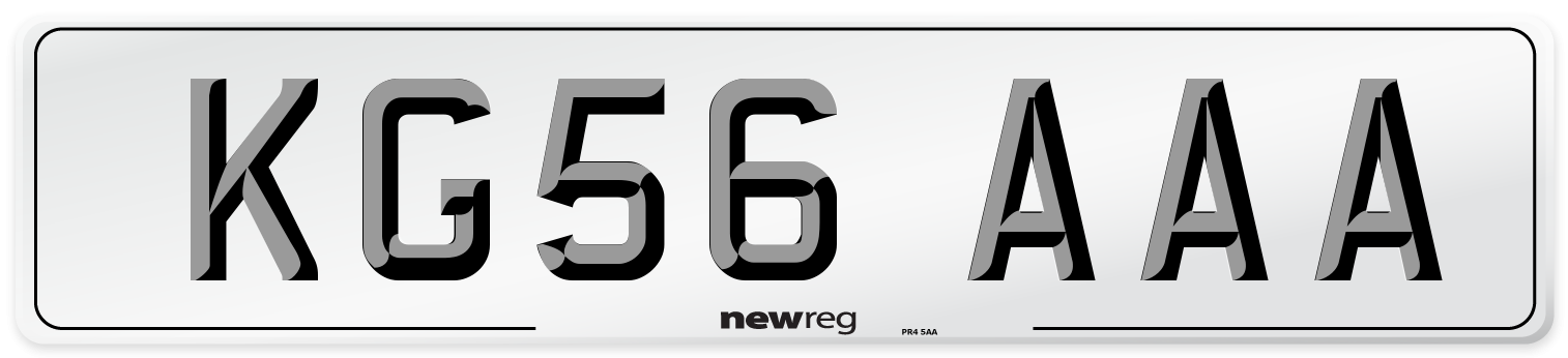 KG56 AAA Number Plate from New Reg